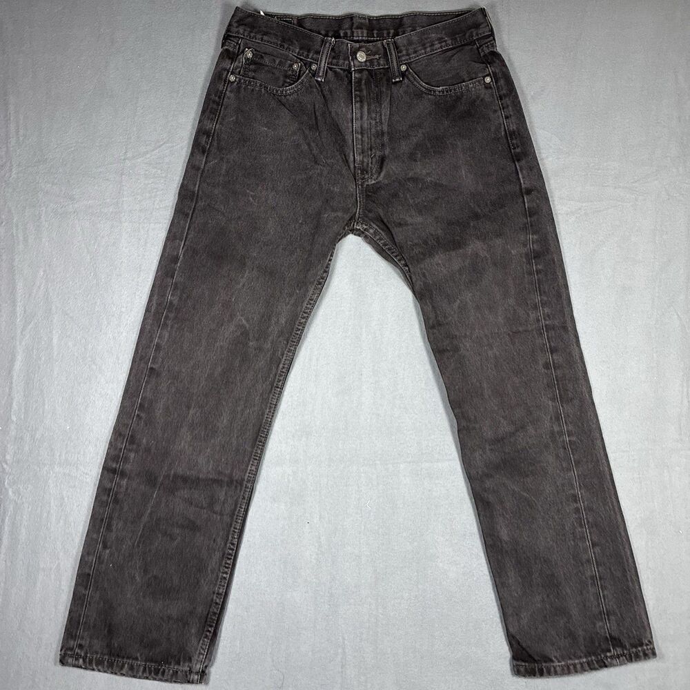 Levis 505 Jeans Mens 33x30 Fits 32x29 Black Regular Fit Denim 5 Pocket Zip Fly